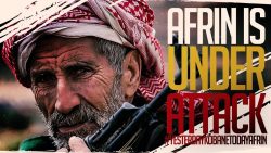 Posters and banners in solidarity with the Afrin resistance