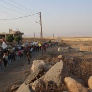 A previous march from Derik to a Yezidi refugee camp in January 2018
