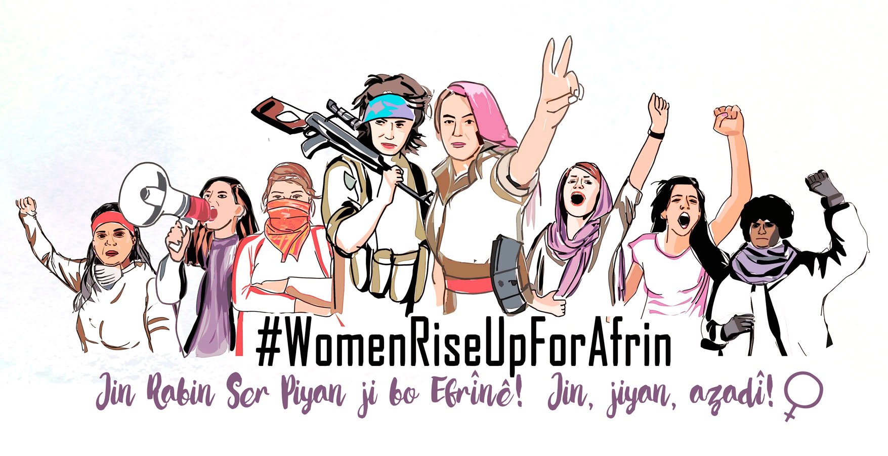 Solidarity actions with the #WomenRiseUpForAfrin campaign